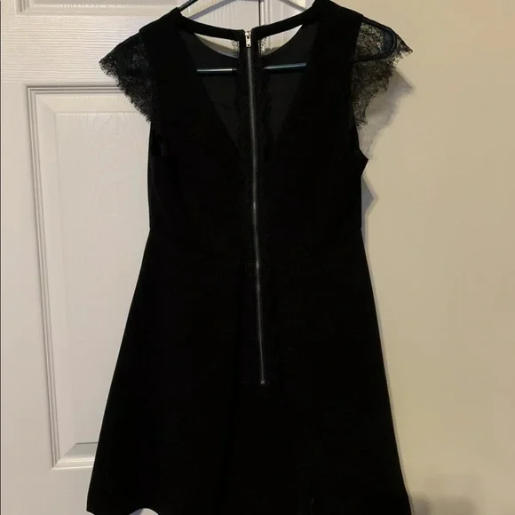 BCBG Generation Black Lace Inset Cocktail Dress 4 - Picture 3 of 5